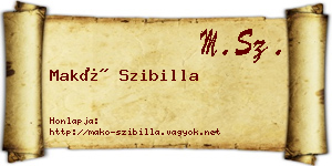 Makó Szibilla névjegykártya